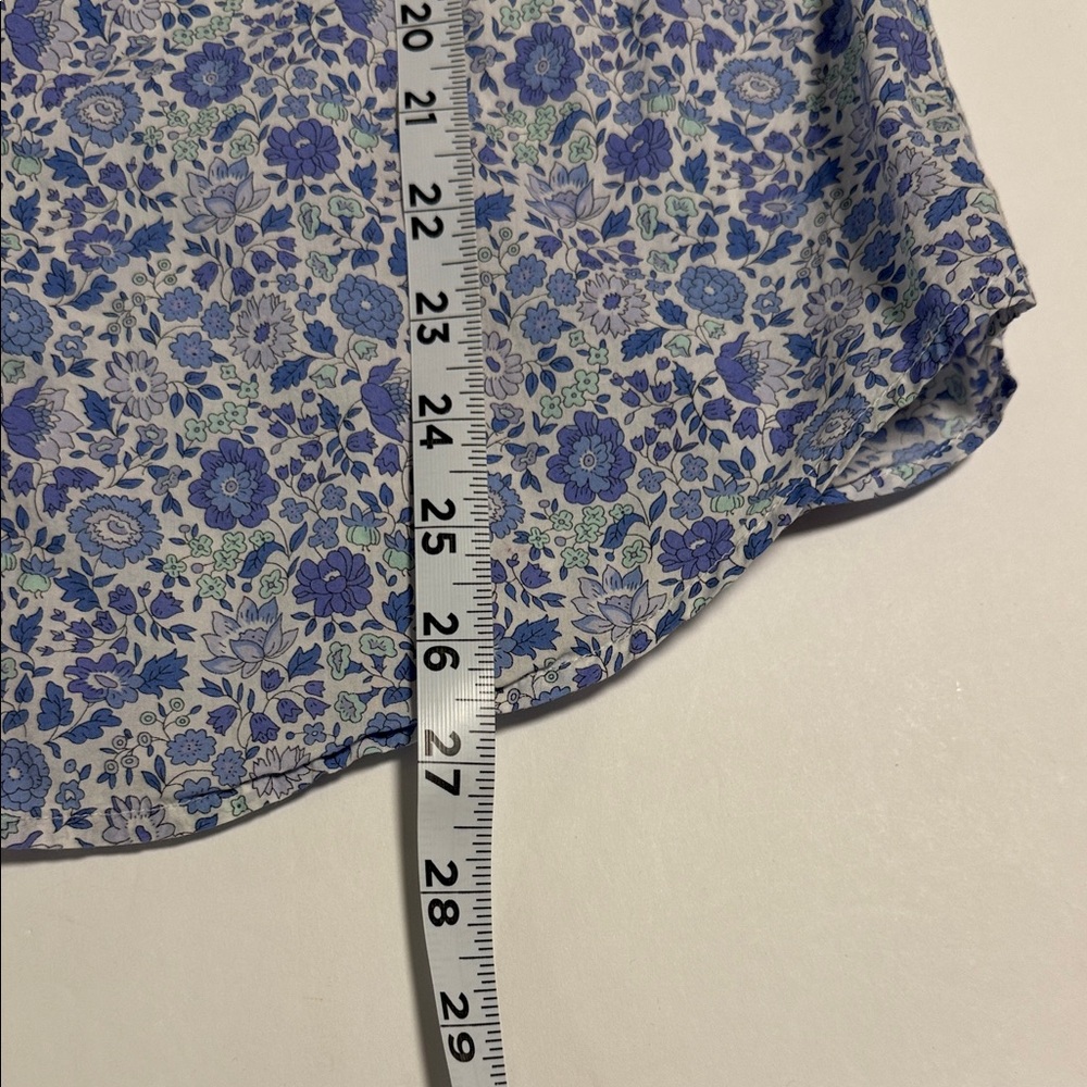 J. Crew made with  Liberty Fabric Blue Floral Women's Button Down Shirt T8 - Picture 14 of 14